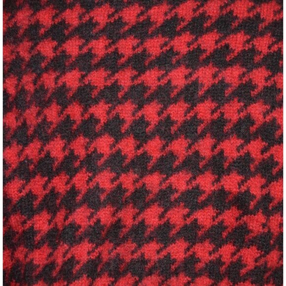 Paul Harris 100% Wool Red Houndstooth Full Zip Cardigan Sweater Size M Retro - Picture 6 of 10